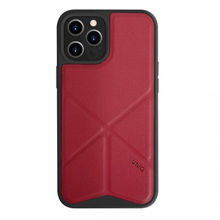 Гръб със стойка UNIQ Transforma - iPhone 12 Pro Max червен