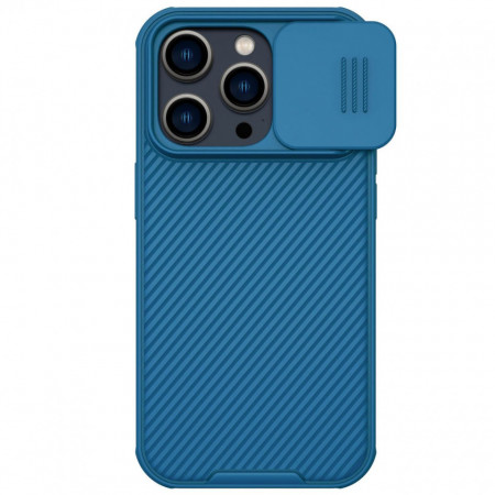 Гръб с подвижно покритие за камерата NILLKIN CamShield Pro - iPhone 14 Pro син