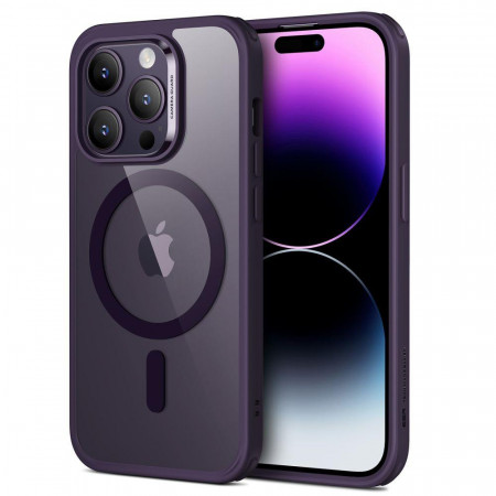 Гръб ESR Classic Hybrid MagSafe - iPhone 14 Pro Max прозрачен с лилава рамка