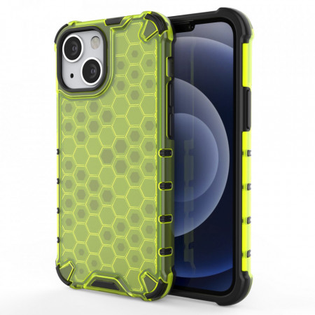 Гръб Honeycomb Armor със силиконов бъмпер - iPhone 13 mini зелен