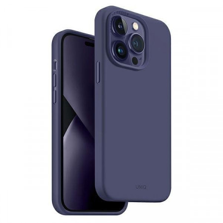 Гръб UNIQ Lino - iPhone 14 Pro Max лилава смокиня