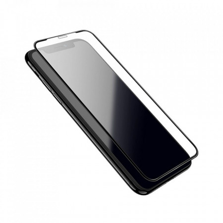 Закален антирефлексен алуминиево-стъклен протектор с пълно покритие HOCO Flash HD - iPhone XS Max / 11 Pro Max