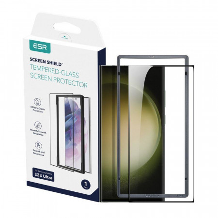 Закален стъклен протектор ESR Screen Shield с инструмент за поставяне - Samsung Galaxy S23 Ultra