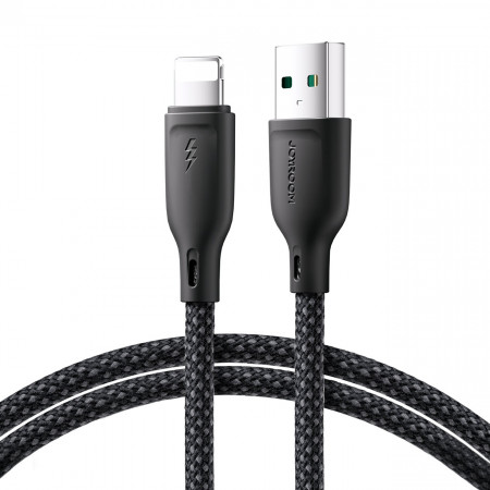 Кабел за зареждане и данни с оплетка JOYROOM Multi-Color SA34-AL3 USB Type A към Lightning 3A 1m черен