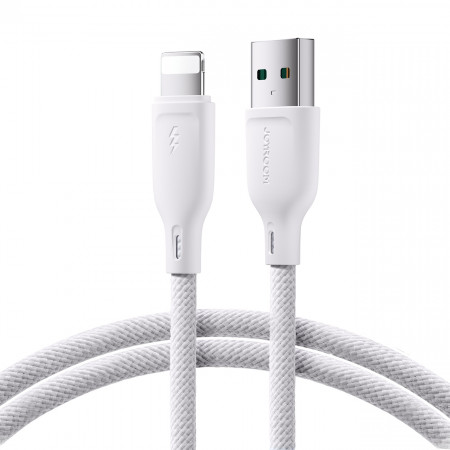Кабел за зареждане и данни с оплетка JOYROOM Multi-Color SA34-AL3 USB Type A към Lightning 3A 1m бял