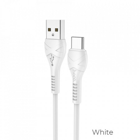 Кабел за зареждане и данни Hoco Cool Power USB Type A към USB Type C 2.4A 1.2m (X37) бял