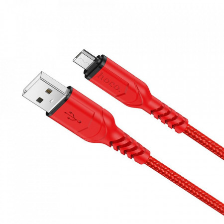 Кабел за зареждане и данни Hoco Victory USB Type A към Micro USB 2.4A 1m (X59) червен