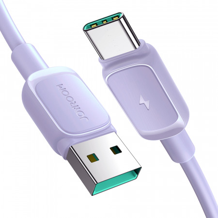 Кабел за зареждане и данни JOYROOM USB Type A към USB Type C 3A 1.2m S-AC027A14 лилав