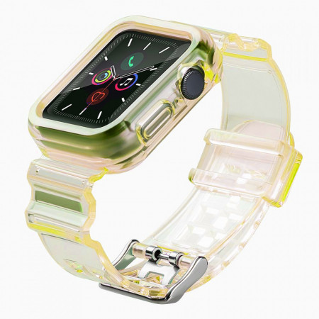 Калъф за корпус на часовник с каишка Strap Light - Apple Watch 42mm Series 3 / 42mm Series 2 жълт