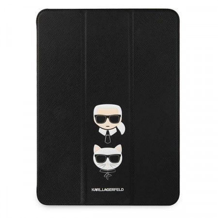 Калъф тип книга от еко кожа KARL LAGERFELD Saffiano Karl & Shoupette KLFC12OKCK - iPad Pro 12.9" (5th gen 2021) / Pro 12.9" (6th gen 2022) черен