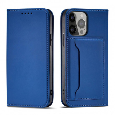 Калъф тип книга с външен джоб Magnet Card - Samsung Galaxy A23 / A23 5G син