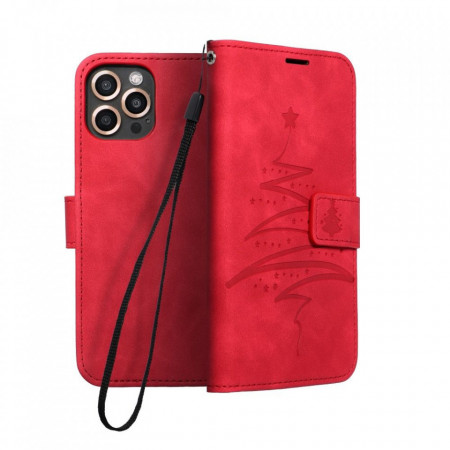 Калъф тип книга FORCELL Mezzo Xmas - Xiaomi Redmi Note 10 5G / Poco M3 Pro / M3 Pro 5G (елха) червен