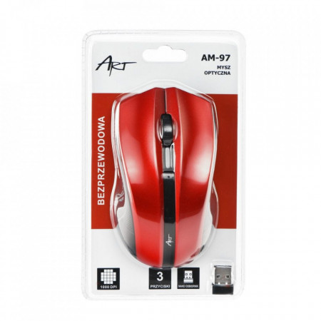 Оптична безжична мишка ART USB AM-97 червен
