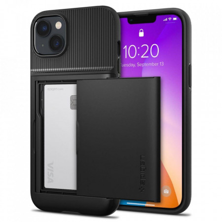 Оригинален гръб със слот за карта SPIGEN Slim Armor CS - iPhone 14 Plus черен