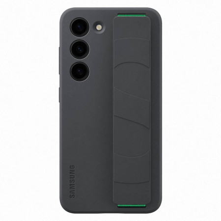 Оригинален гръб с лентов държач SAMSUNG Silicone Grip (EF-GS911TBEGWW) - Samsung Galaxy S23 черен