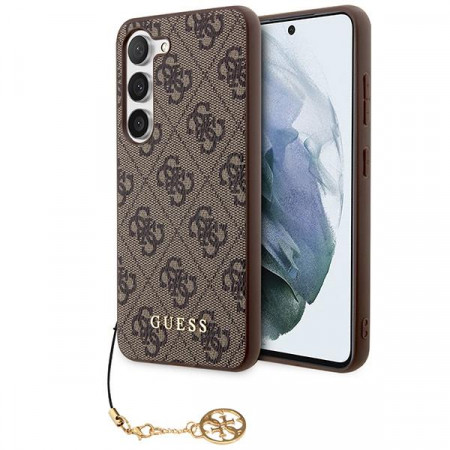 Оригинален гръб GUESS 4G Charms GUHCS23MGF4GBR - Samsung Galaxy S23+ кафяв