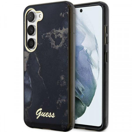 Оригинален гръб GUESS Golden Marble GUHCS23MHTMRSK - Samsung Galaxy S23+ черен