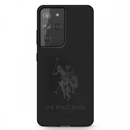 Оригинален гръб US POLO Silicone On Tone Collection USHCS21LSLHRTBK - Samsung Galaxy S21 Ultra 5G черен