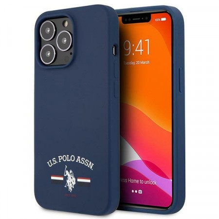 Оригинален гръб US POLO Silicone USHCP13XSFGV - iPhone 13 Pro Max тъмносин