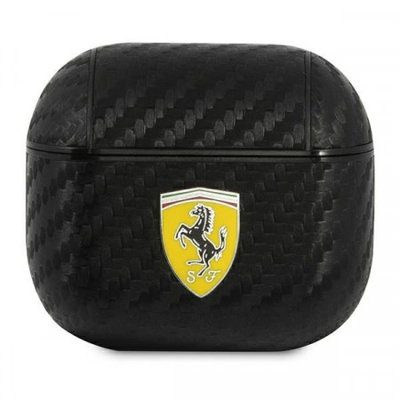 Оригинален калъф за слушалки FERRARI On Track PU Carbon FESA3CABK - AirPods 3 черен
