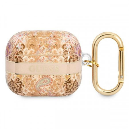 Оригинален калъф за слушалки GUESS Paisley Strap GUA3HHFLD - AirPods 3 златист