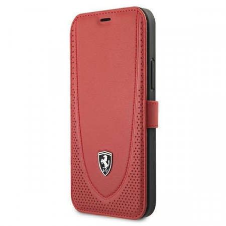 Оригинален калъф тип книга FERRARI Off Track Perforated FEOGOFLBKP12LRE - iPhone 12 Pro Max червен