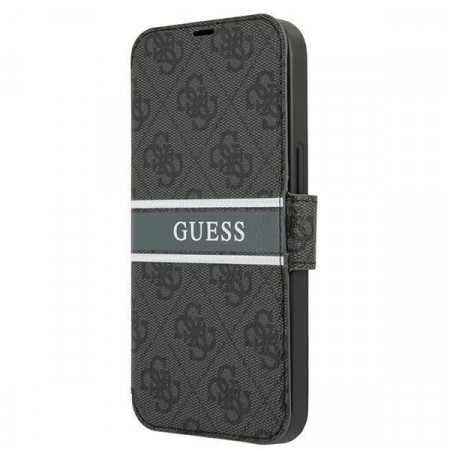 Оригинален калъф тип книга GUESS 4G Stripe GUBKP13S4GDGR - iPhone 13 mini сив