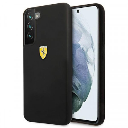 Оригинален твърд гръб FERRARI Track Silicone FESSIHCS22SBK - Samsung Galaxy S22 черен
