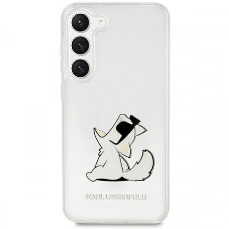 Оригинален твърд гръб KARL LAGERFELD Choupette Fun KLHCS23MCFNRC - Samsung Galaxy S23 Plus прозрачен
