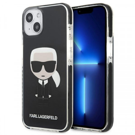 Оригинален твърд гръб KARL LAGERFELD Ikonik Karl KLHCP13STPEIKK - iPhone 13 mini черен