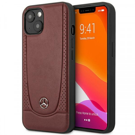 Оригинален твърд гръб MERCEDES Leather Urban Bengale MEHCP14MARMRE - iPhone 14 Plus червен