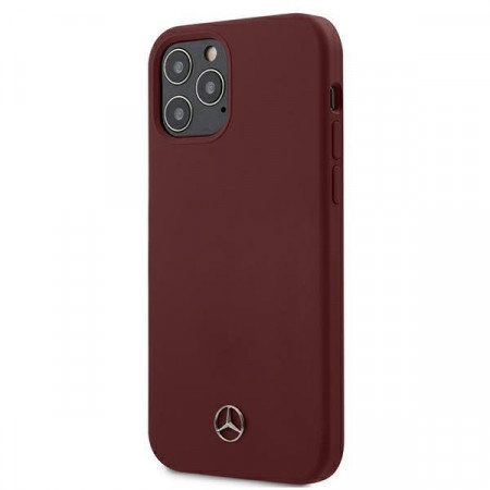 Оригинален твърд гръб MERCEDES Silicone MEHCP12MSILRE - iPhone 12 / 12 Pro червен