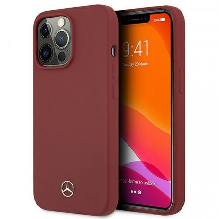 Оригинален твърд гръб MERCEDES Silicone MEHCP13XSILRE - iPhone 13 Pro Max червен