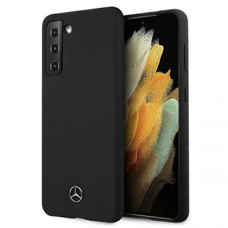 Оригинален твърд гръб MERCEDES Silicone MEHCS21MSILBK - Samsung Galaxy S21+ 5G черен