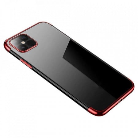 Прозрачен силиконов гръб с цветен кант Clear Color - Samsung Galaxy A04s / A13 5G червен