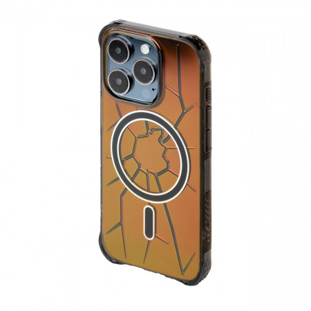 Сииликонов гръб Kingxbar PQY Crack MagSafe - iPhone 15 Pro Max черен