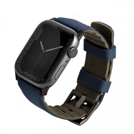 Силиконова каишка за часовник UNIQ Linus - Apple Watch Series 4/5/6/7/8/SE/SE2/Ultra 42/44/45mm синя