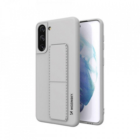 Силиконов гръб със стойка WOZINSKY Kickstand - Samsung Galaxy S21+ 5G сив