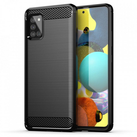 Силиконов гръб FORCELL Carbon - Samsung Galaxy A51 5G черен