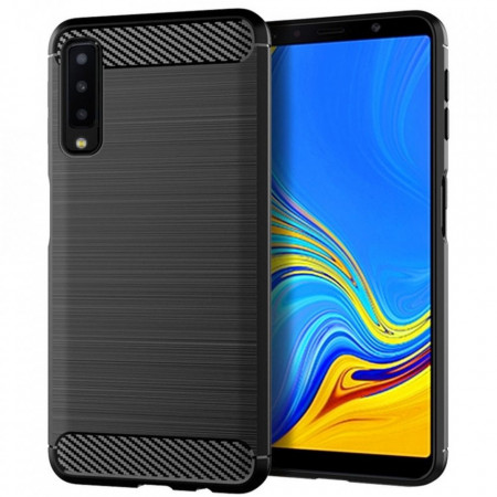 Силиконов гръб FORCELL Carbon - Samsung Galaxy A7 2018 черен