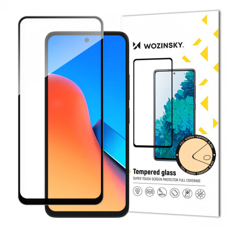 5D Full Glue закален стъклен протектор с пълно покритие WOZINSKY - Xiaomi Redmi 12 / Note 12R / Poco M6 Pro с черна рамка