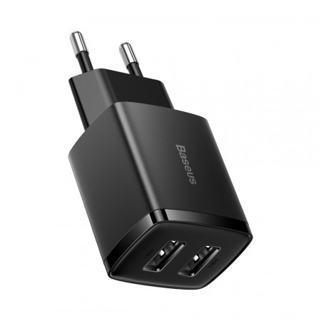 Baseus Compact зарядно 2U 10.5W EU черен