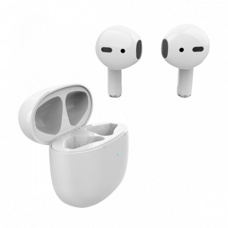 Bluetooth earphones TWS ART AP-TW-B1 with microphone for Lightning 8-pin białe