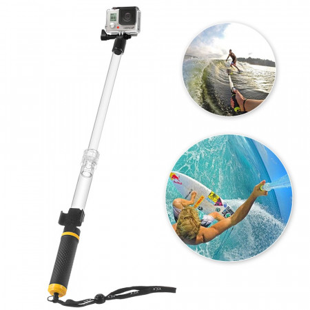 Float Selfie Pole Extendable Floating Monopod for GoPro SJCAM черен