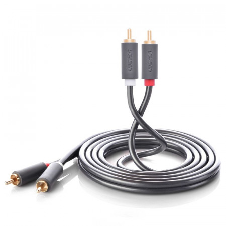 Аудио / видео кабел UGREEN 2х RCA (чинч) 5m сив (10520)