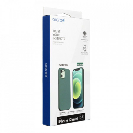 Гръб ARAREE Typoskin - iPhone 12 mini зелен