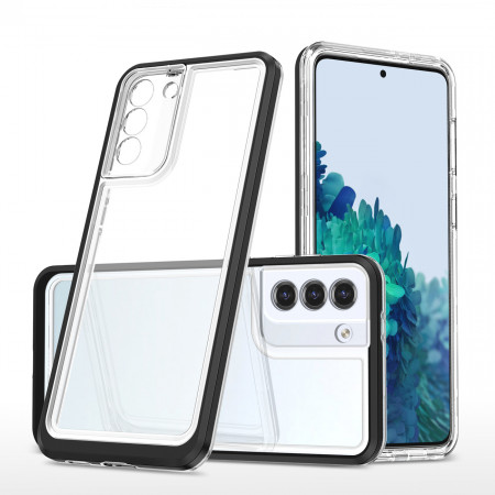 Гръб Clear 3в1 с гел рамка - Samsung Galaxy S23 черен