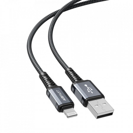Кабел за зареждане и данни ACEFAST USB A A to Lightning 8-pin MFI 2,4A aluminum alloy C1-02 1,2 m deep space сив