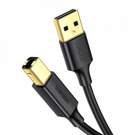 Кабел за зареждане и данни Ugreen USB Type B към USB Type A 2.0 480 Mbps 1m (US135 20846) черен