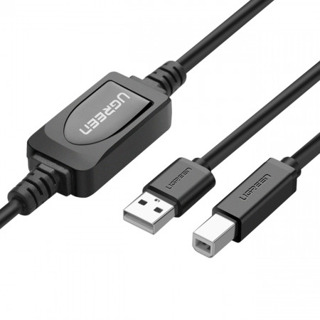 Кабел за принтер UGREEN US122 USB Type B USB Type A 2.0 10m черен